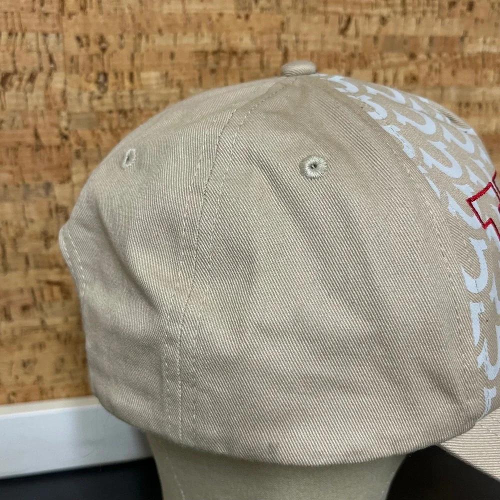 True Religion Men Tan Khaki Buddha Logo Snapback Baseball Hat Monogram Horseshoe